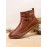 Womens Stitching Slip On Solid Color Slip Resistant Winter Ankle Boots