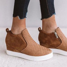 Plus Size Women Casual Splicing Zipper Flat Ankle Short Boots