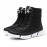 Women Large Size Color Match Splicing Waterproof Lace Up Mid Calf Snow Boots