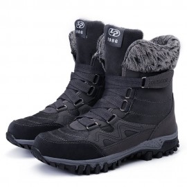 Large Size Women Hook Loop Outdoor Mid Calf Warm Suede Boots