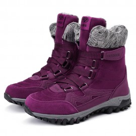 Large Size Women Hook Loop Outdoor Mid Calf Warm Suede Boots