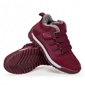 Women Winter Warm Plush Lining Hook Loop Outdoor Ankle Boots