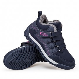 Women Winter Warm Plush Lining Hook Loop Outdoor Ankle Boots