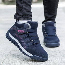 Women Winter Warm Plush Lining Hook Loop Outdoor Ankle Boots