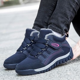 Women Winter Warm Plush Lining Hook Loop Outdoor Ankle Boots