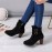 Plus Size Women Buckle High Heel Zipper Short Boots