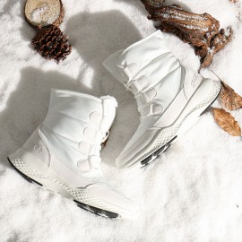 Waterproof Slip Resistant Cross Strap Plush Lining Winter Outdoor Snow Boots