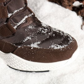 Waterproof Slip Resistant Cross Strap Plush Lining Winter Outdoor Snow Boots