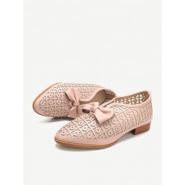 Plus Size Casual Butterfly Knot Hollow White Shoes for Women