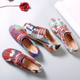 Irregular Pattern Exclusively Sold Lazy Slip On Flat Shoes
