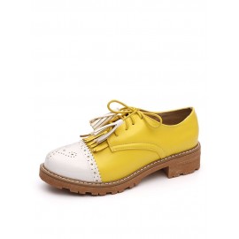 Women Tassel Decor Slip Resistant Casual Ladies Creepers Brogue Shoes