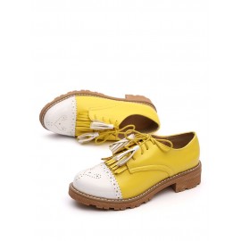 Women Tassel Decor Slip Resistant Casual Ladies Creepers Brogue Shoes