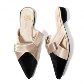 Leather Suede Pointed Toe Flats