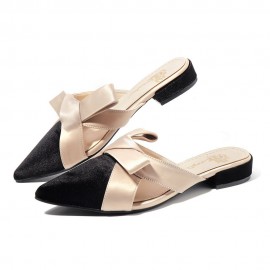 Leather Suede Pointed Toe Flats