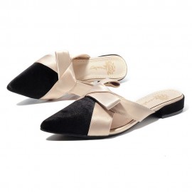 Leather Suede Pointed Toe Flats