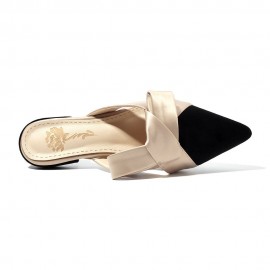 Leather Suede Pointed Toe Flats