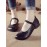 Women Retro Ethnic Soft Comfy Genuine Leather Handmade Woven Hook & Loop Mary Jane Printed Flats