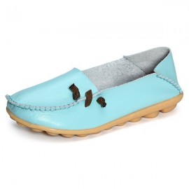 Big Size Comfortable Soft Casual Leather Multi-Way Flat Shoes