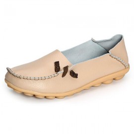 Big Size Comfortable Soft Casual Leather Multi-Way Flat Shoes