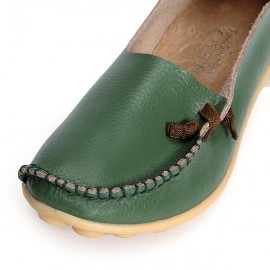 Big Size Comfortable Soft Casual Leather Multi-Way Flat Shoes