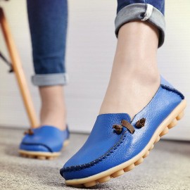 Big Size Comfortable Soft Casual Leather Multi-Way Flat Shoes