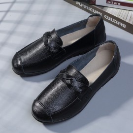 Women Solid Color Slip On Lazy Flat Shoes