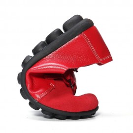 Large Size Women Casual Soft Lightweight Splicing Leather Lace Up Flats Loafers