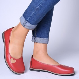 Large Size Women Casual Soft Pu Leather Round Toe Flats