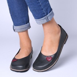 Large Size Women Casual Soft Pu Leather Round Toe Flats