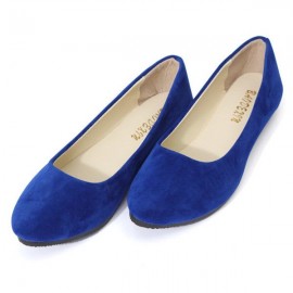 Women Pure Color Round Toe Slip On Flat Ballet Shoes