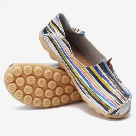 Women Big Size Colorful Pattern Slip On Lazy Soft Sole Comfortable Casual Flat Shoes