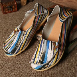 Women Big Size Colorful Pattern Slip On Lazy Soft Sole Comfortable Casual Flat Shoes