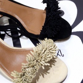 Tassel Vintage Retro Chic Lace Up Peep Toe Square Heel Sandals