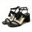 Tassel Woven Block Peep Toe Solid Buckle Strap Sandals