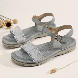 Women Buckle Strap Comfy Casual Slide Sandals