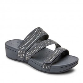 Plus Size Women Rhinestone Opened Toe Hook Loop Platform Casual Slide Sandals