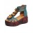 Leather Cozy Bohemia Floral Open Toe Back Zip Platform Sandals