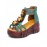 Leather Cozy Bohemia Floral Open Toe Back Zip Platform Sandals