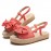 Plus Size Women Butterfly Knot Peep Toe Woven Platform Buckle Sandals