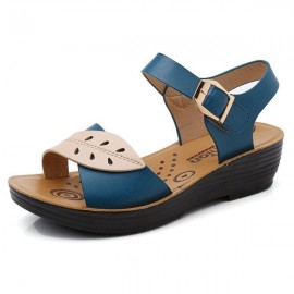 Leaves Comfortable Buckle Wedges Summer Sandals