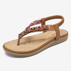 Knitting Slip On Comfy Clip Toe Beach Flat Sandals
