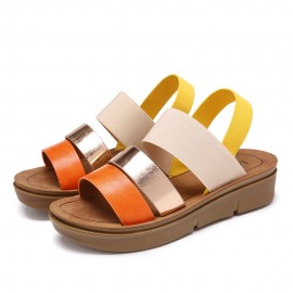 Women Casual Triple Strap Slingback Platform Sandals