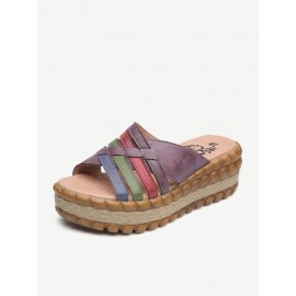 Woven Hollow Platform Sandasl