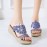 Women Rhinestone Decor Comfy Platform Wedges Slippers