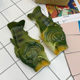 Women Funny Fish Shape Casual Beach Slidders Slippers