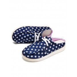 Plus Size Women Casual Leopard Drawstring Breathable Comfy Closed Toe Slippers