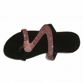 Women Rhinestone Decor Durable Non Slip Beach Slippers