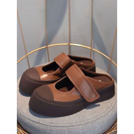 Women Halcyon Beach Vacation Comfy Hook & Loop Platform Closed Toe Slippers