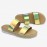 Women Double Gradient Color Strap Comfy Non Slip Espadrille Platform Slippers
