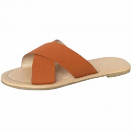 Women Cross Strap Comfy Non Slip Beach Casual Flat Slippers